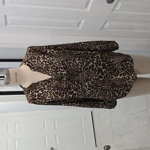Oversized Animal Print Blouse